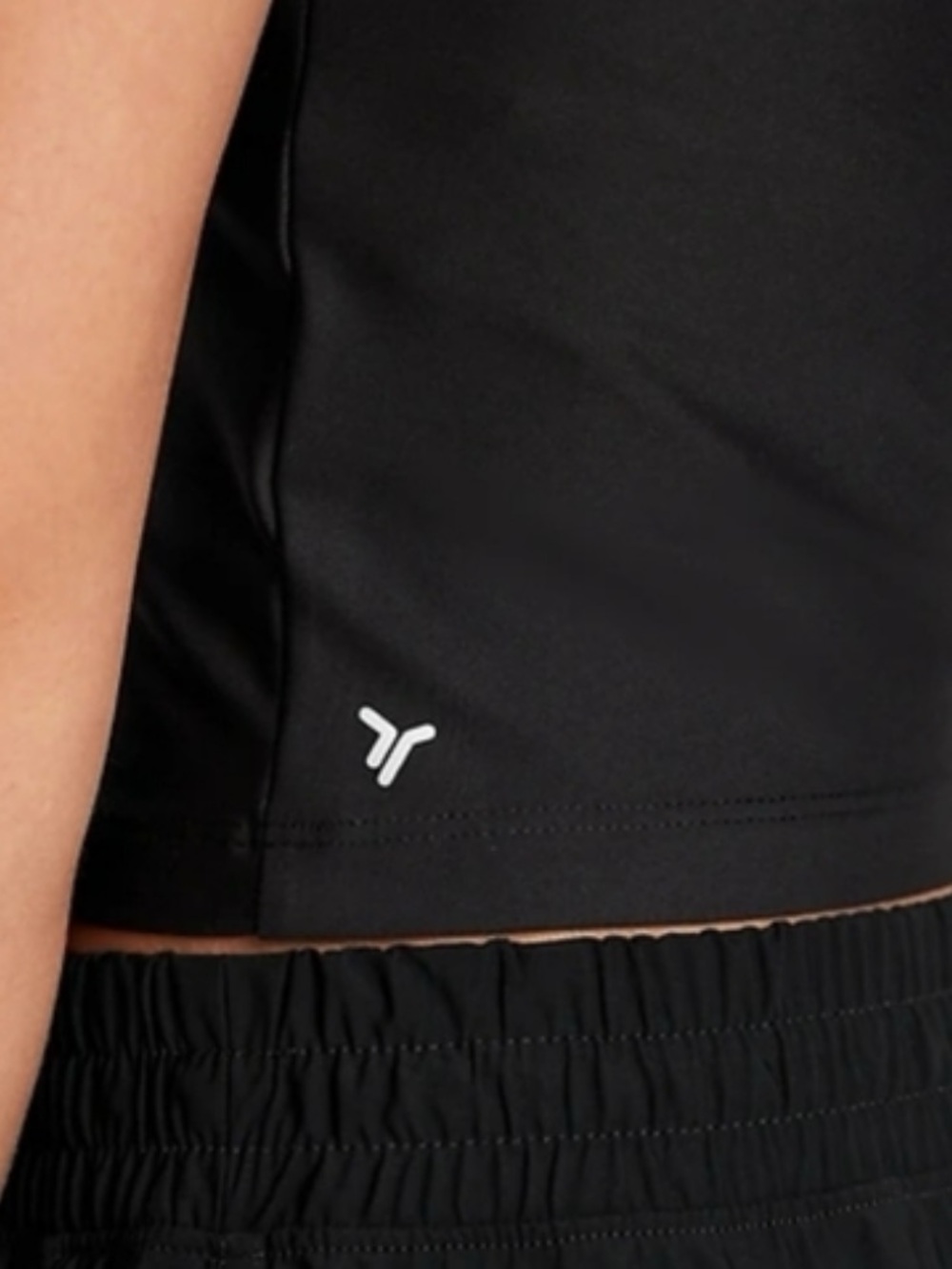 Old Navy Womens PowerSoft Support Crop Top Short Sleeve Black Tee Size M New - Picture 3 of 7